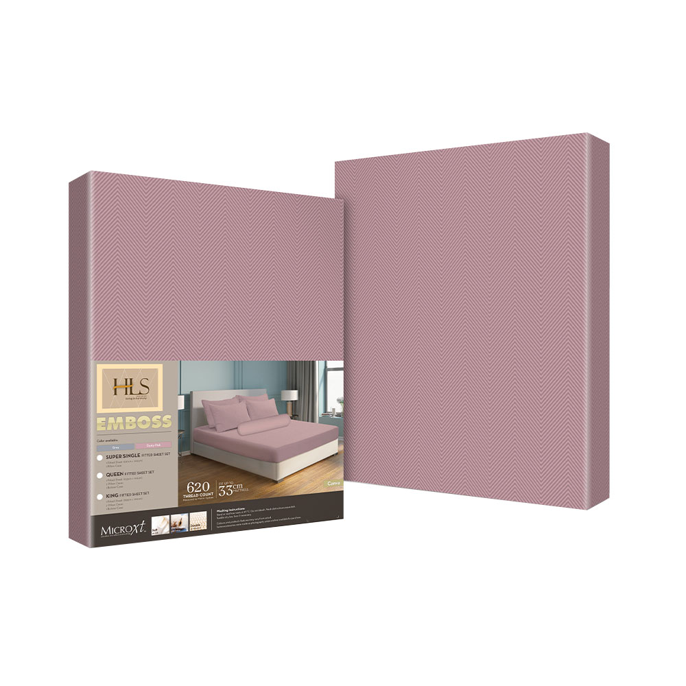HOMEPRO HLS BEDSHEET SET 2PCS EMBOSS1 MICROFIBER 85GSM 620TC SUPER SINGLE DUSTYPINK