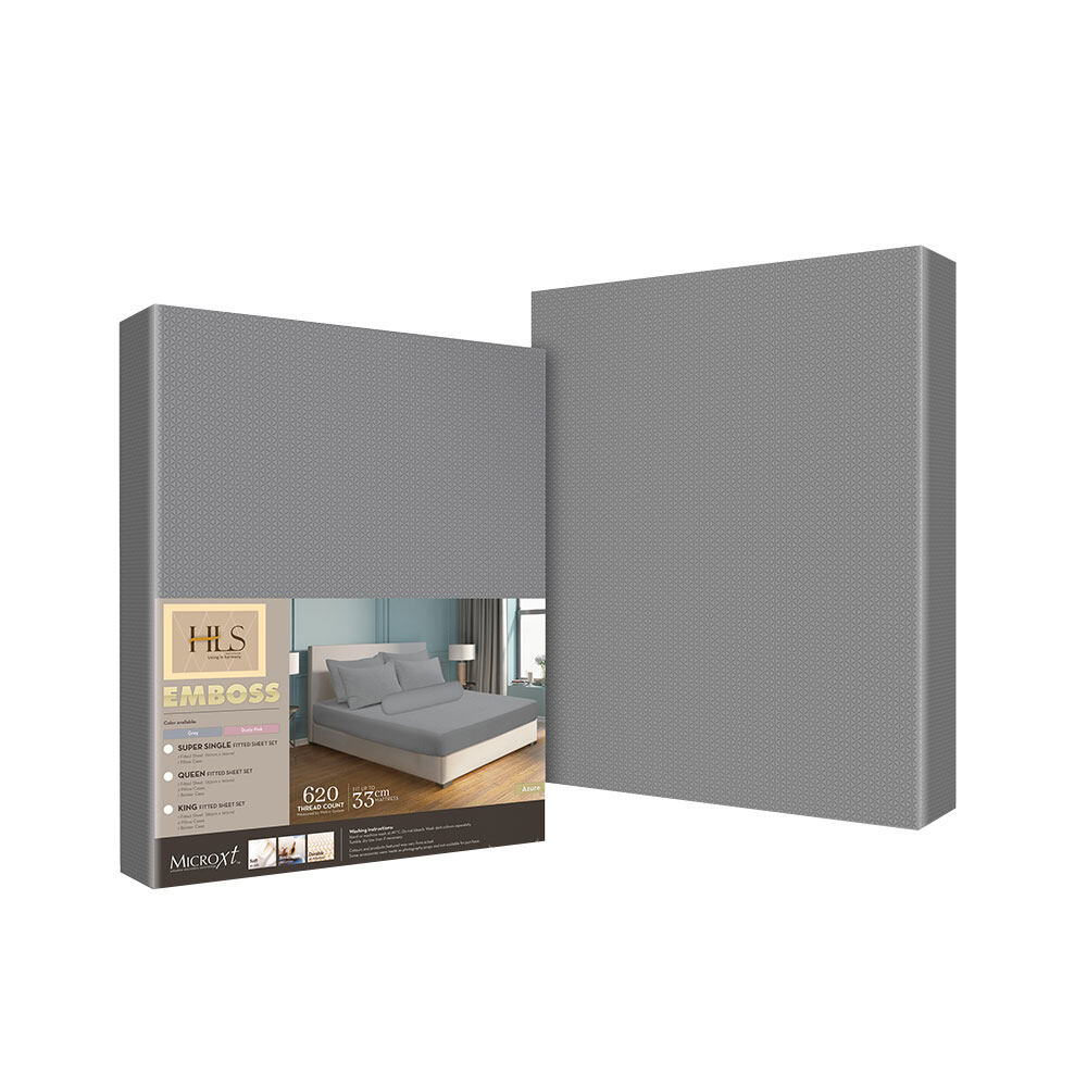 HOMEPRO HLS BEDSHEET SET 2PCS EMBOSS2 MICROFIBER 85GSM 620TC SUPER SINGLE GREY