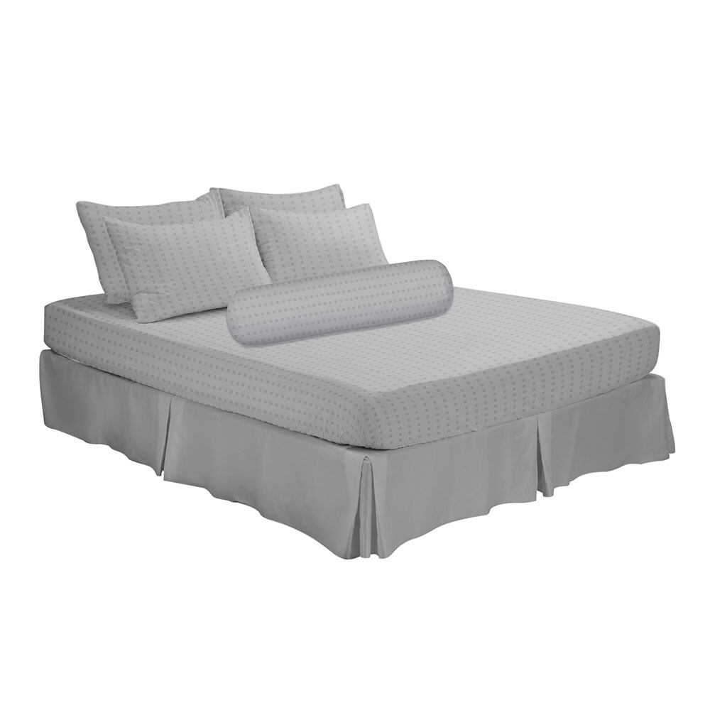 HOMEPRO HLS BEDSHEET SET 4PCS EMBOSS3 MICROFIBER 85GSM 620TC KING LIGHTGREY