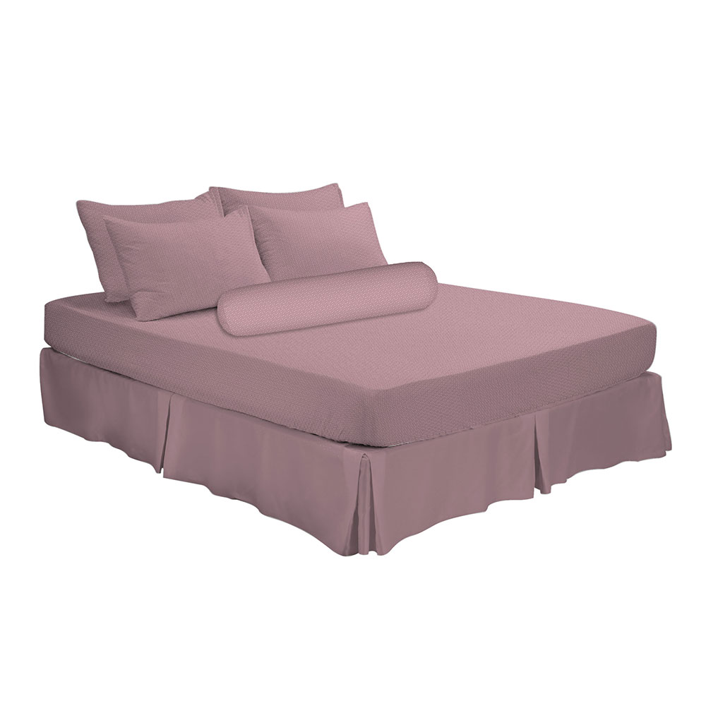 HOMEPRO HLS BEDSHEET SET 4PCS EMBOSS2 MICROFIBER 85GSM 620TC KING DUSTYPINK