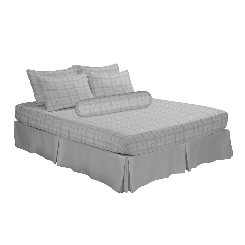 HOMEPRO HLS BEDSHEET SET 4PCS EMBOSS4 MICROFIBER 85GSM 620TC QUEEN LIGHTGREY