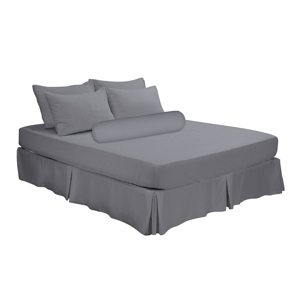 HOMEPRO HLS BEDSHEET SET 4PCS EMBOSS1 MICROFIBER 85GSM 620TC QUEEN GREY