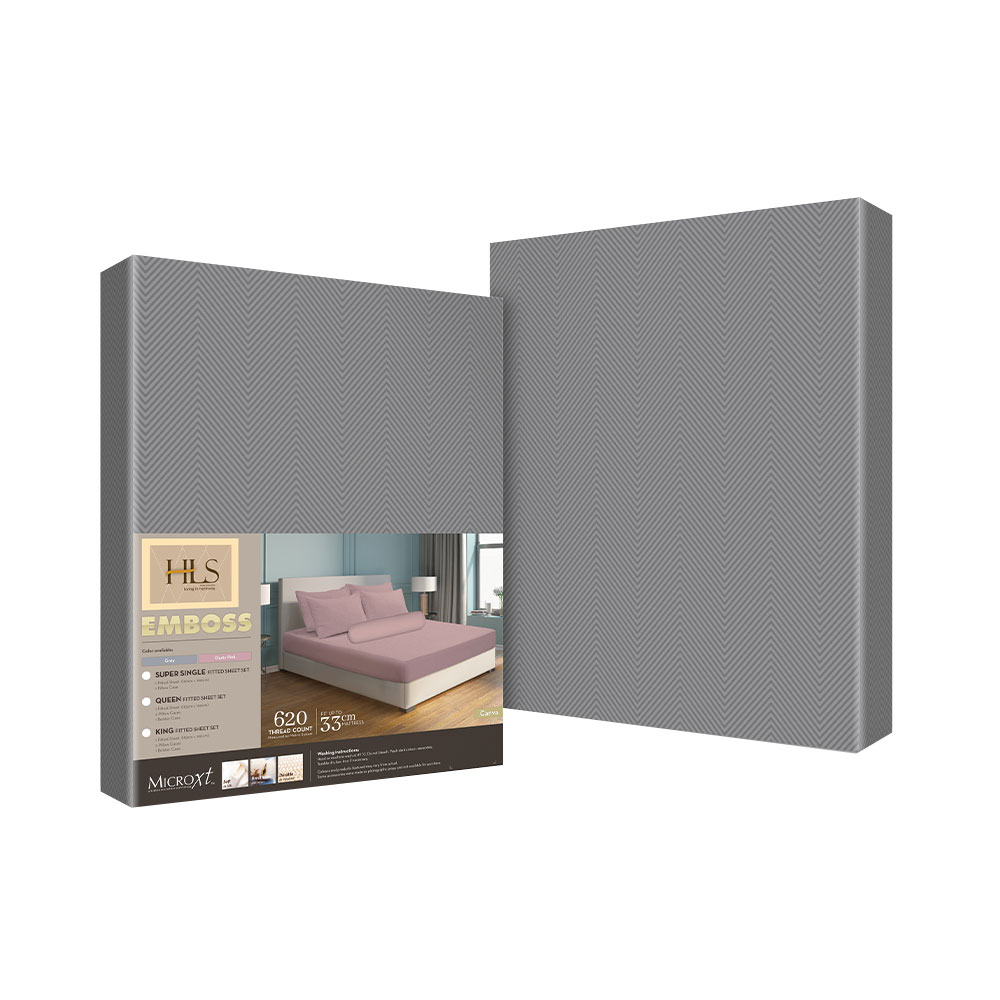 HOMEPRO HLS BEDSHEET SET 2PCS EMBOSS1 MICROFIBER 85GSM 620TC SUPER SINGLE GREY