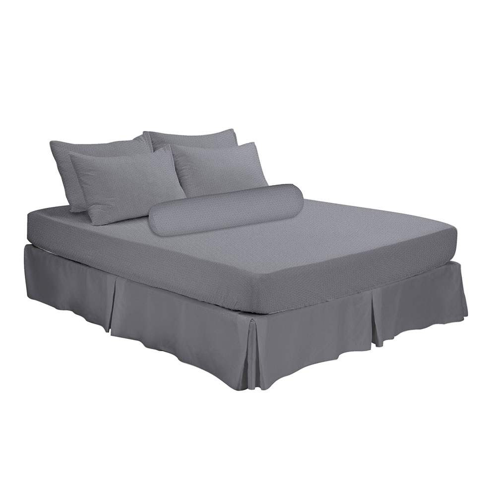 HOMEPRO HLS BEDSHEET SET 4PCS EMBOSS2 MICROFIBER 85GSM 620TC QUEEN GREY