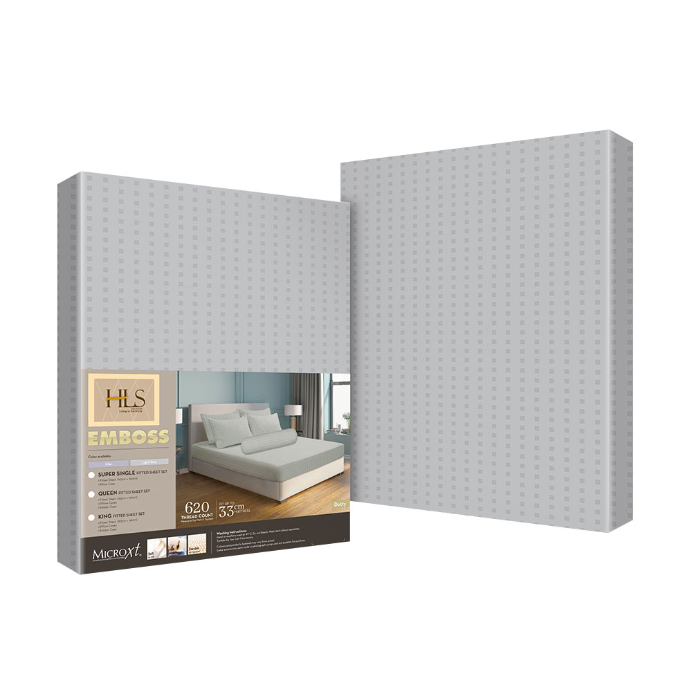 HOMEPRO HLS BEDSHEET SET 2PCS EMBOSS3 MICROFIBER 85GSM 620TC SUPER SINGLE LIGHTGREY