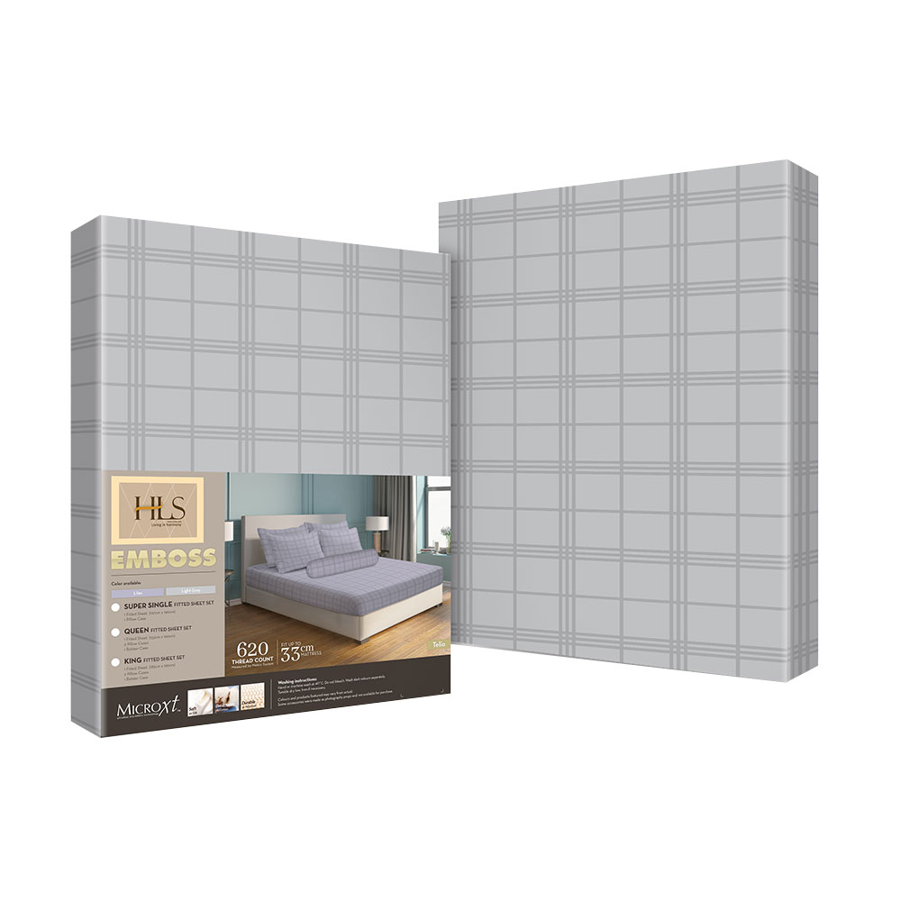 HOMEPRO HLS BEDSHEET SET 2PCS EMBOSS4 MICROFIBER 85GSM 620TC SUPER SINGLE LIGHTGREY