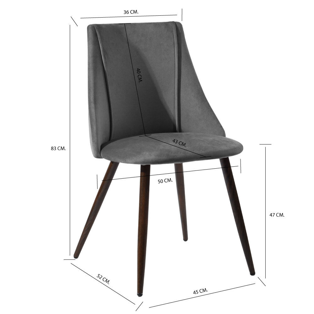 DINING CHAIR SMEG TIAANIUM W52.5XD49.5XH83.5 GREY