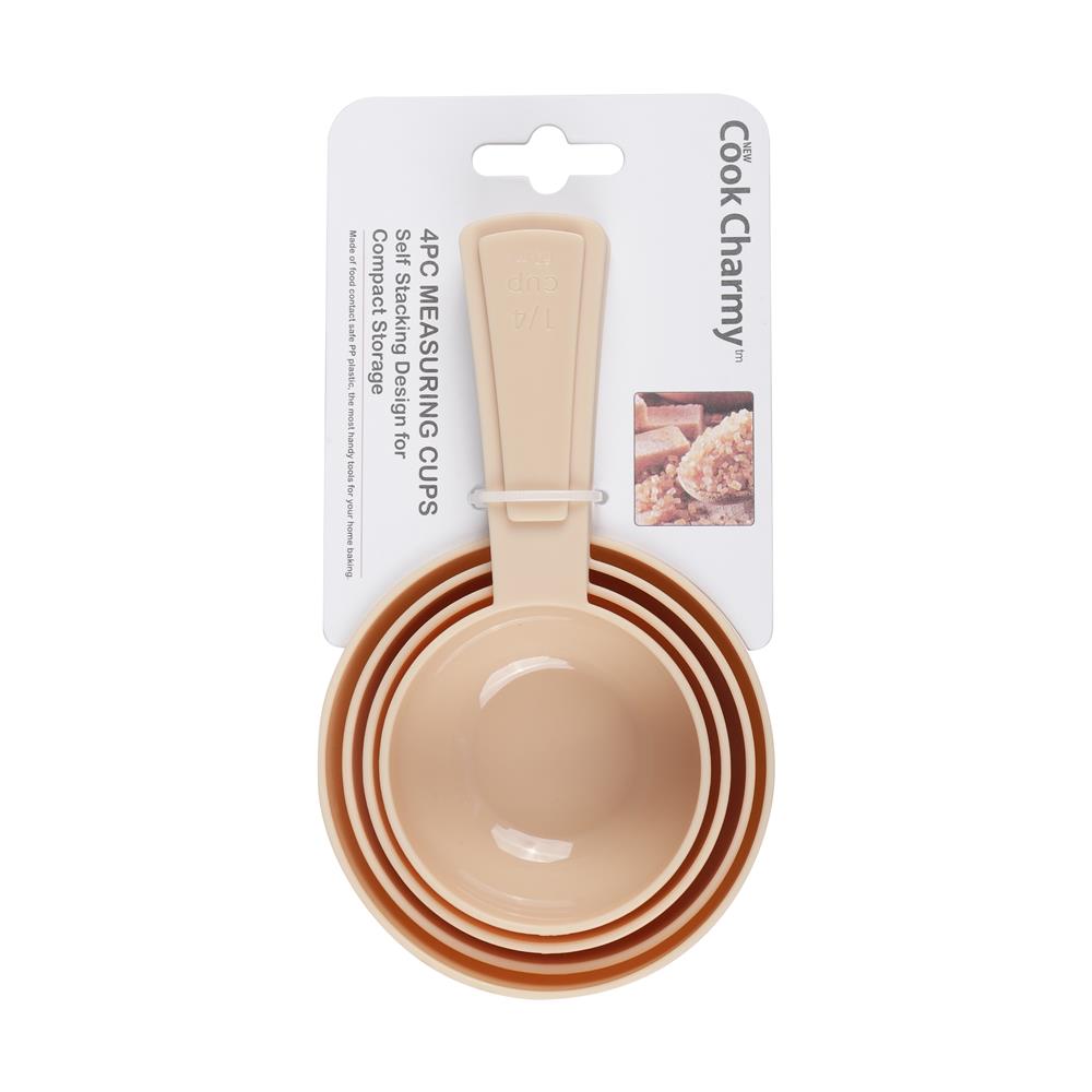 PLASTIC MEASURING CUP SET COOK CHARMY BEIGE PACK4