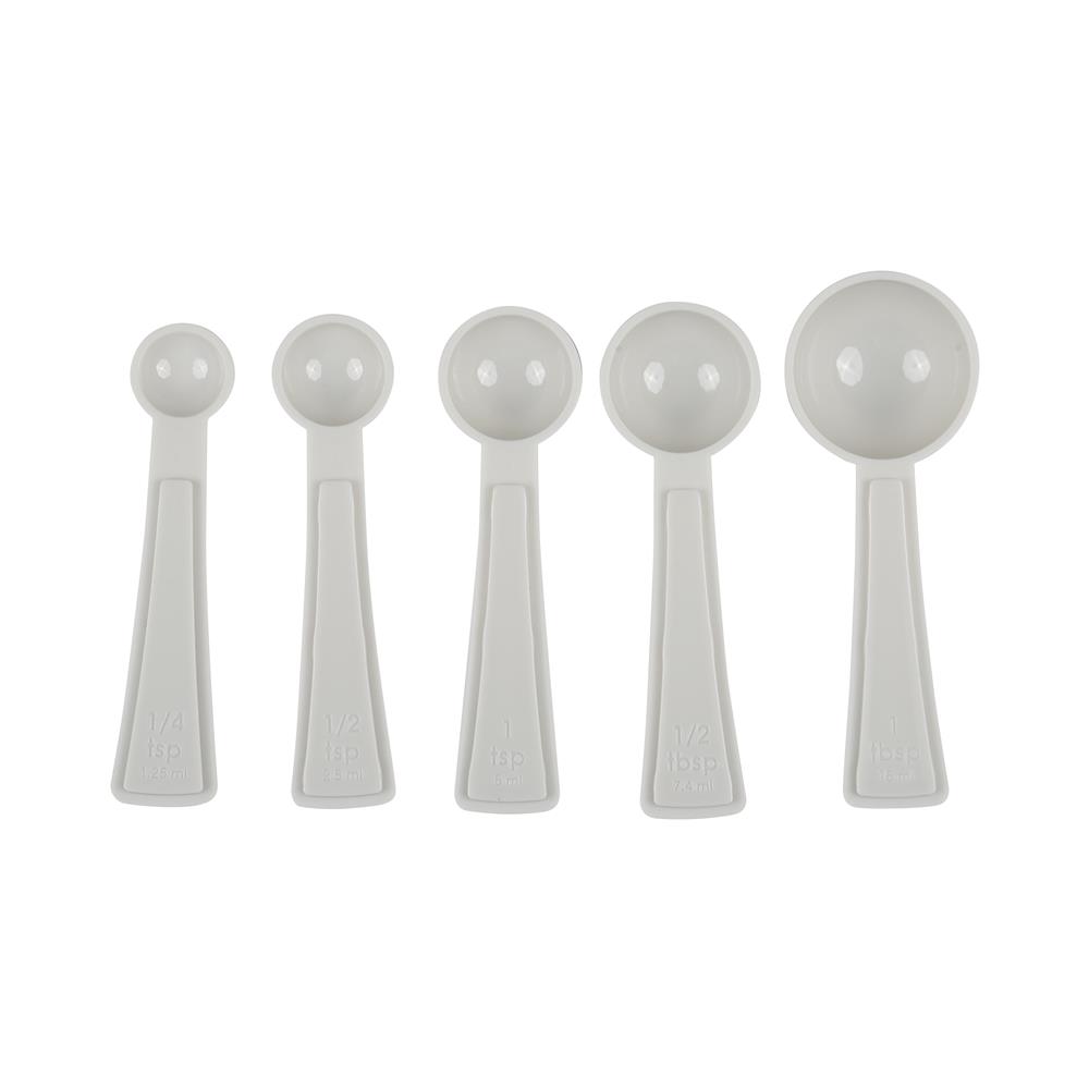 PLASTIC MEASURING SPOON SET COOK CHARMY GREY PACK5