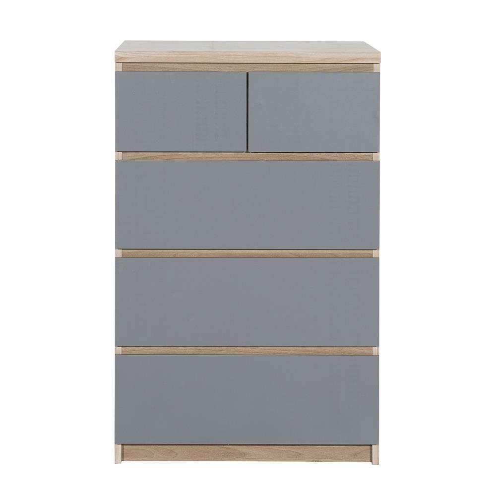 5-DRAWER UNIT FURDINI FINN WHITE OAK/GREY