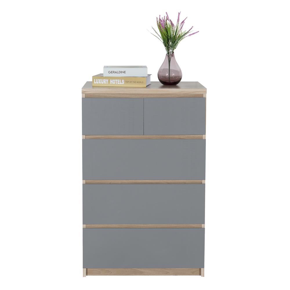5-DRAWER UNIT FURDINI FINN WHITE OAK/GREY