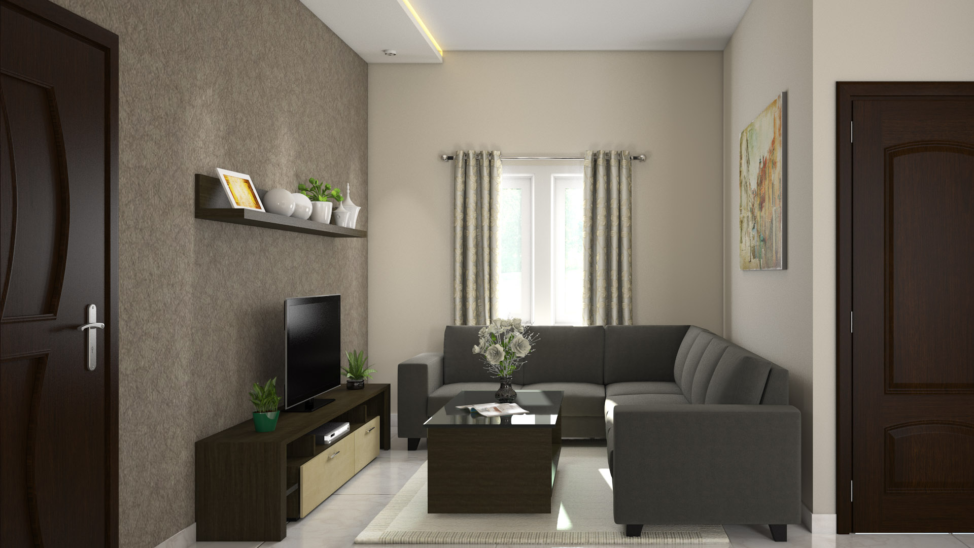 1 bhk living room interior