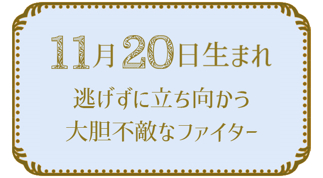 11月20日生まれの人の特徴｜真木あかりの365日の誕生日占いで性格・運勢、相性の良い誕生日を鑑定