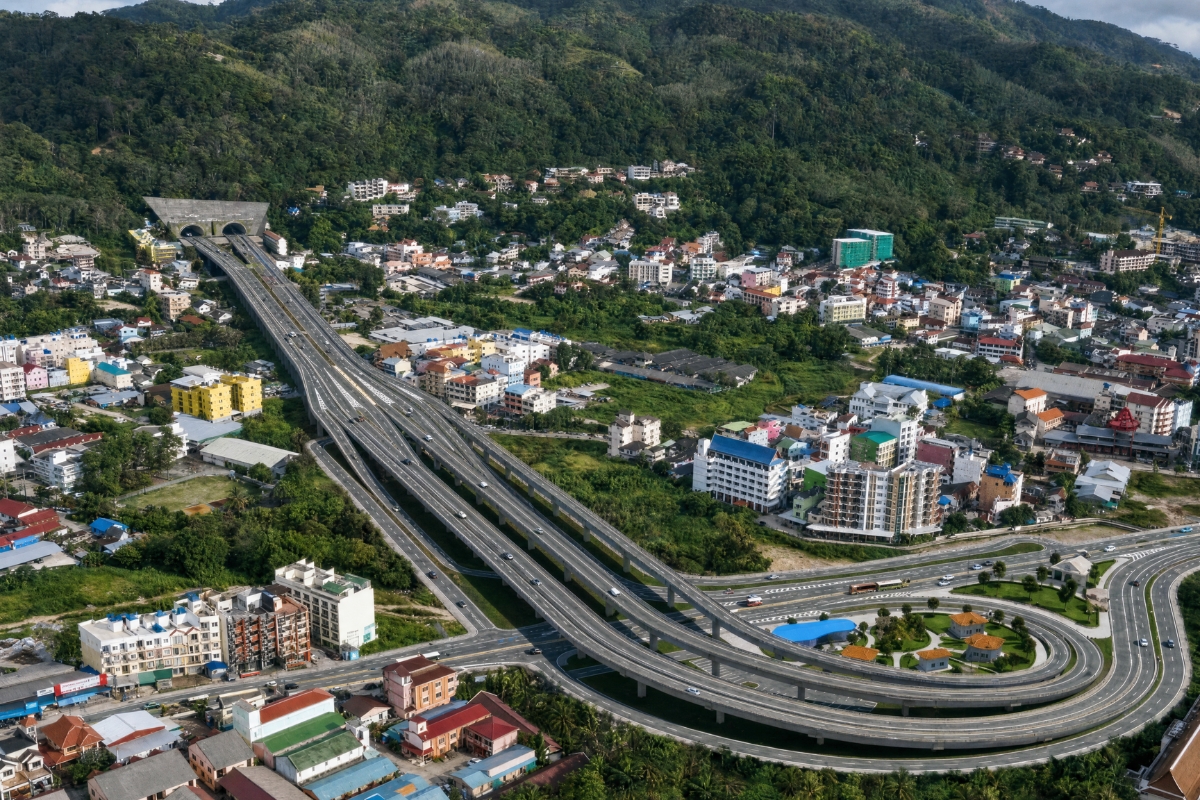 The coastline at Bang Tao on the west coast of Phuket, the area served by the planned Phuket Expressway.