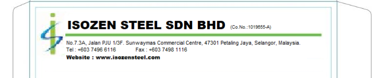 Isozen Steel Sdn Bhd banner company