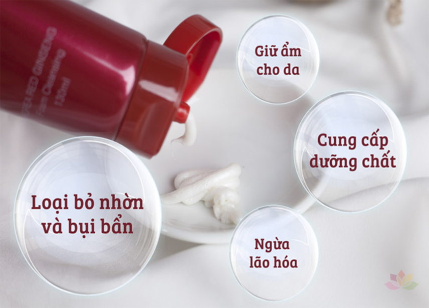 Sữa rửa mặt Gold Korea Red Ginseng Foam Cleansing ảnh 4