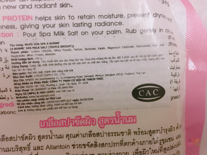 Muối tắm tẩy tế bào chết A Bonne Spa Milk Salt ảnh 2