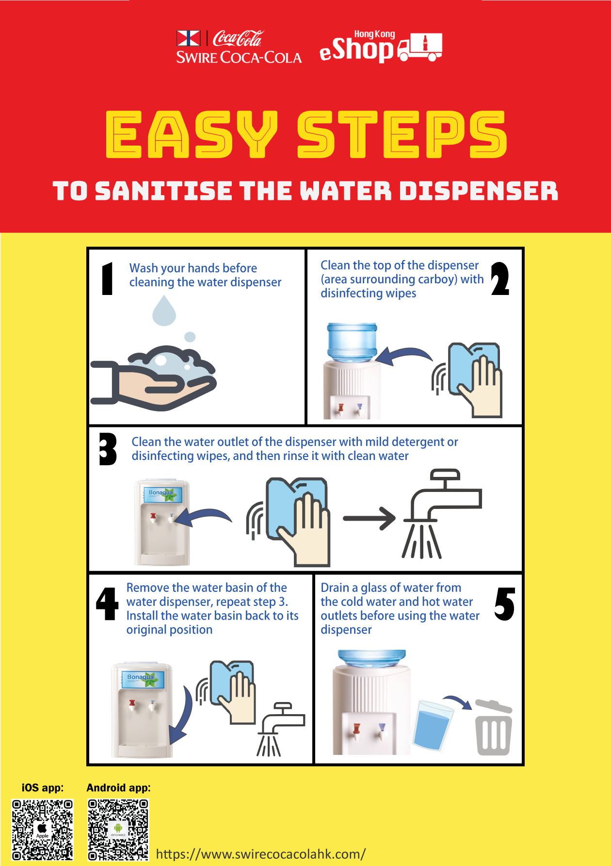 Quick steps to sanitise the water dispenser yourself Swire CocaCola