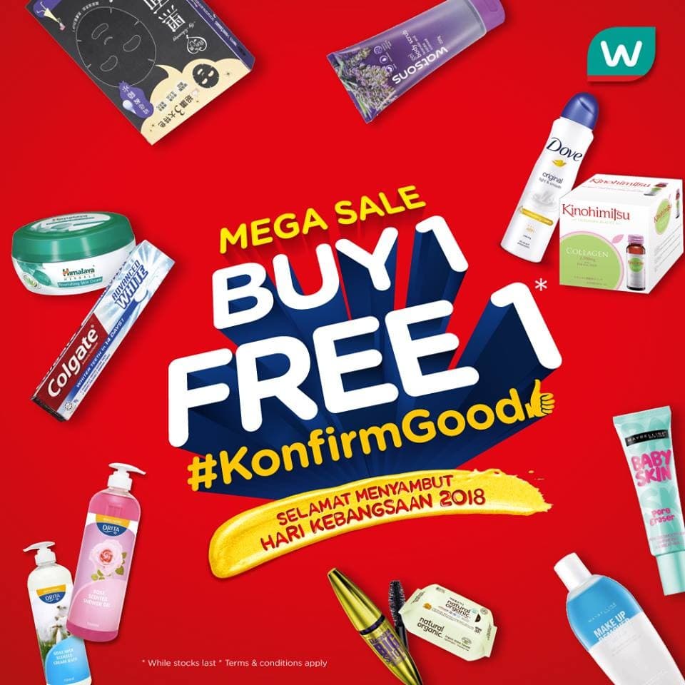 watsons mega sale - buy 1 free 1 | loopme malaysia