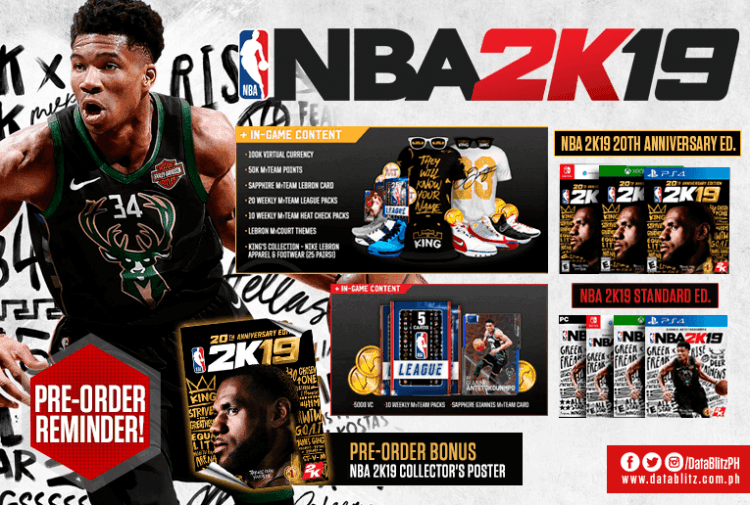 what comes with the nba 2k19 20th anniversary edition