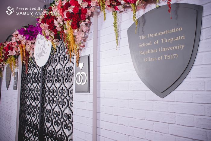 backdrop งานแต่ง,ตกแต่งงานแต่ง,จัดดอกไม้งานแต่ง รีวิวงานแต่งย้อนวัย ตามสไตล์คู่รักวัยเรียน