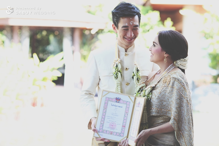 พิธีหมั้น,งานหมั้น,ชุดหมั้น,ชุดไทย รีวิวงานแต่ง พิธีไทยจัดเต็ม ปาร์ตี้ริมทะเลหัวหินสบายๆ