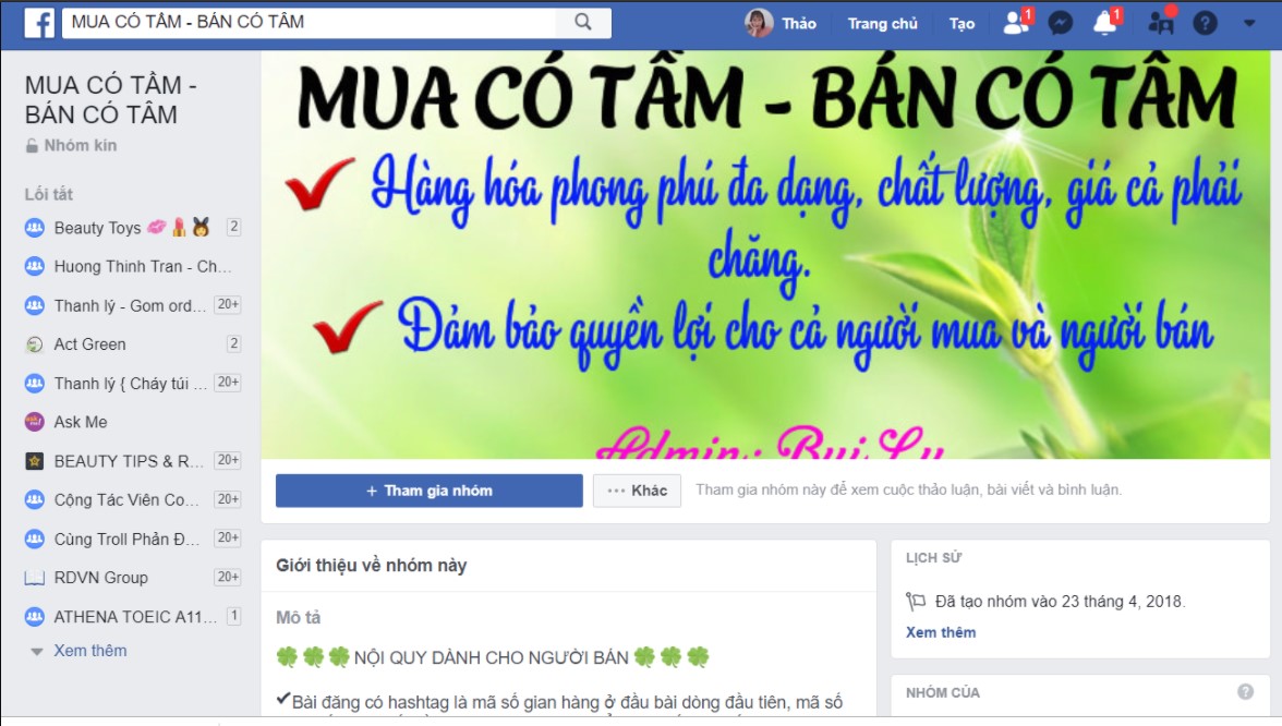 bán hàng trên trang cá nhân 