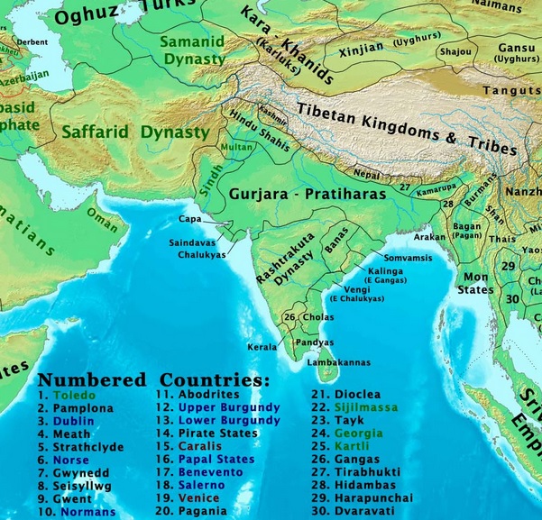 India Map 1000 Years Ago The Changing Map Of India From 1 Ad To The 20Th Century