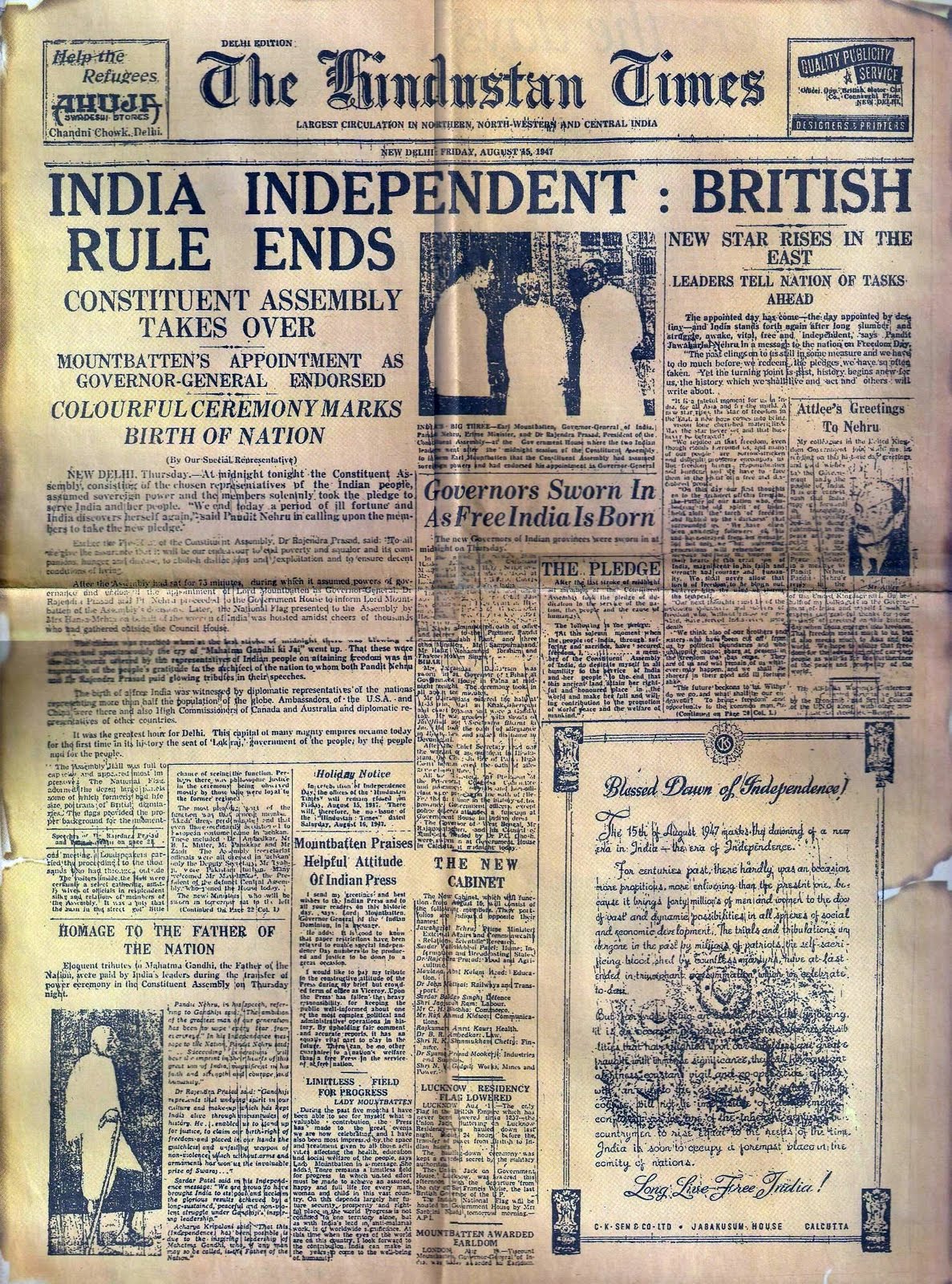 How Indian newspapers reported Independence and Partition ...