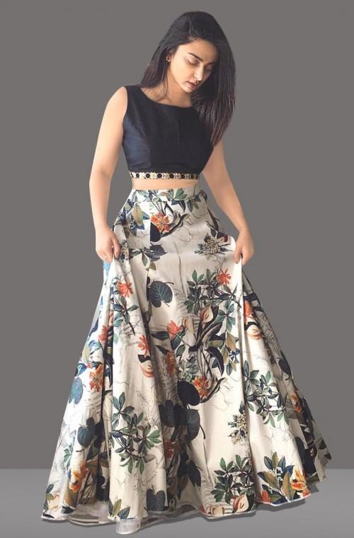 plain crop top and skirt