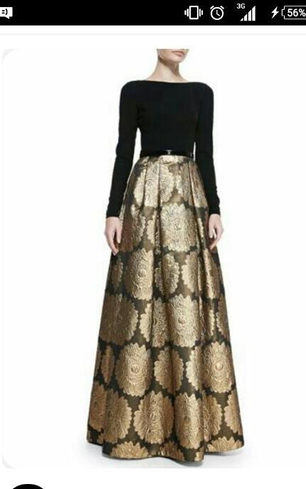 Golden Skirt With Black Top Cheap Sale 