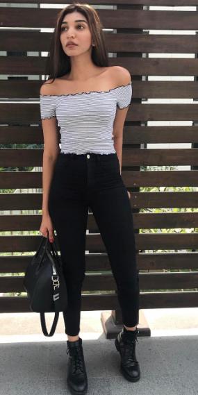 top on black jeans