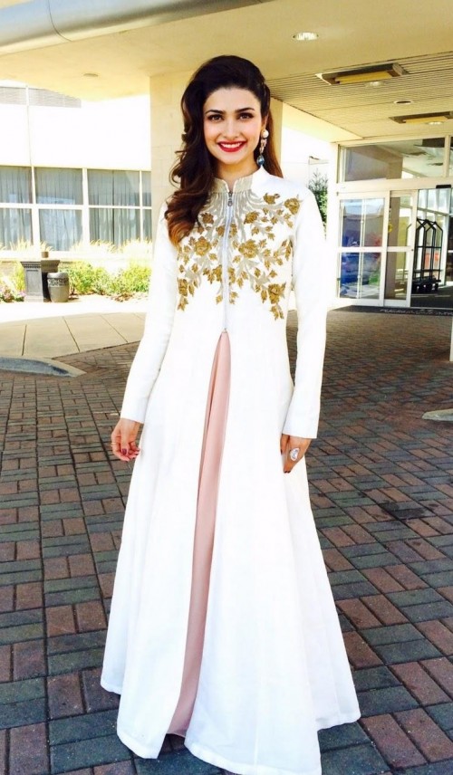 Looking for a similar white ethnic jacket with golden embroidery as seen on Prachi Desai - SeenIt