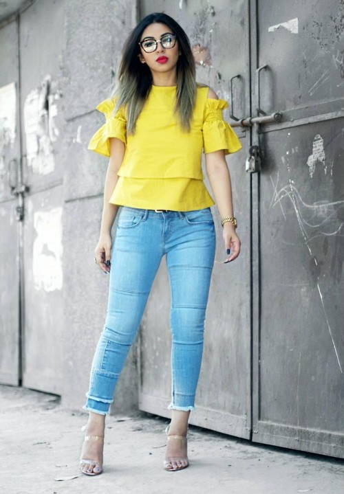 Blue Jeans And Yellow Top Flash Sales 