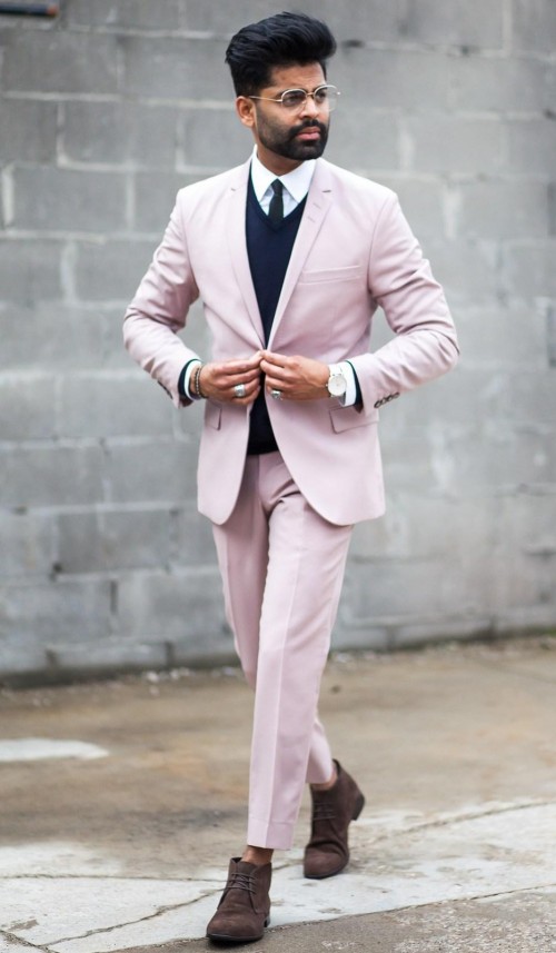 Pink blazer outfit men Clearance