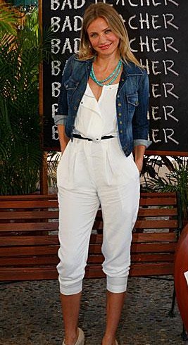 cher white jumpsuit