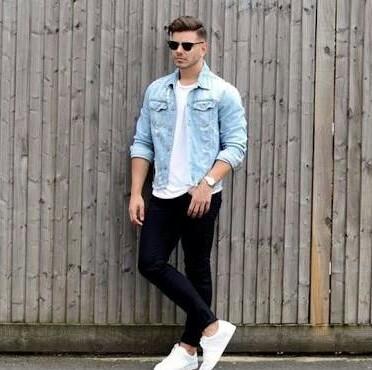 jeans and white shoes