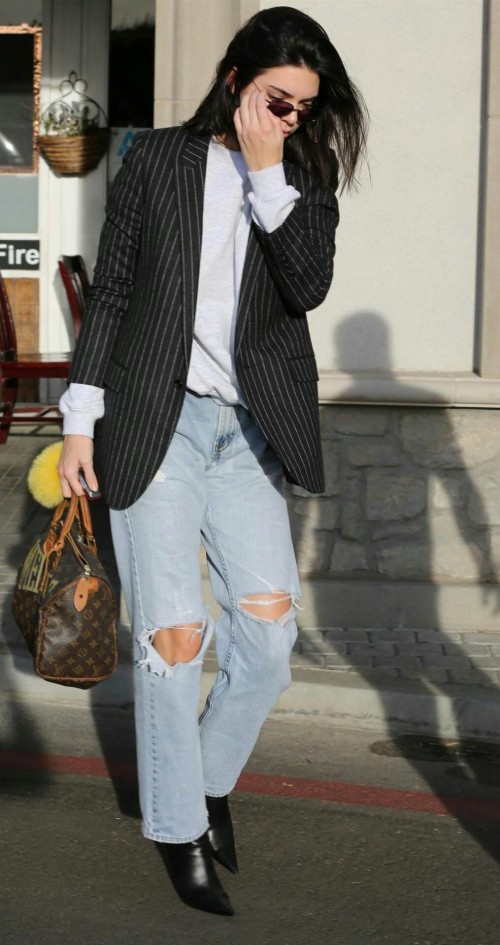 black striped blazer outfit