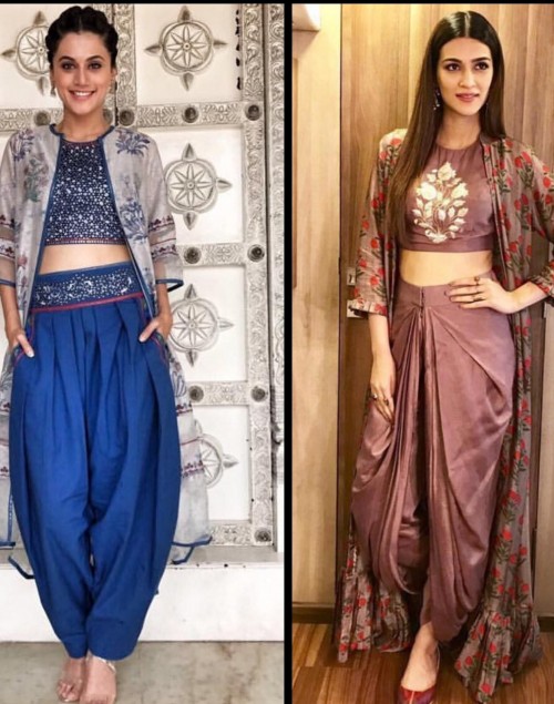 dhoti with crop top dress