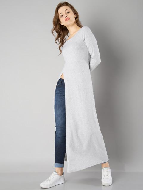maxi top on jeans