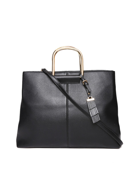 Mango Black Handbag With Sling Strap - SeenIt