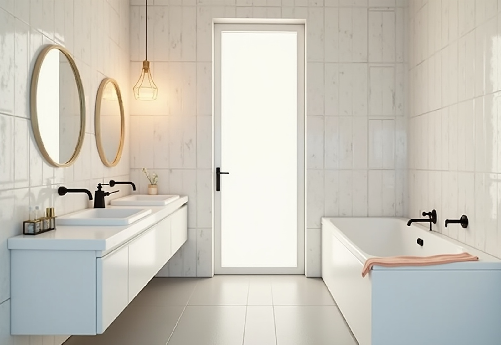 Light colors in a modern and simple bathroom design