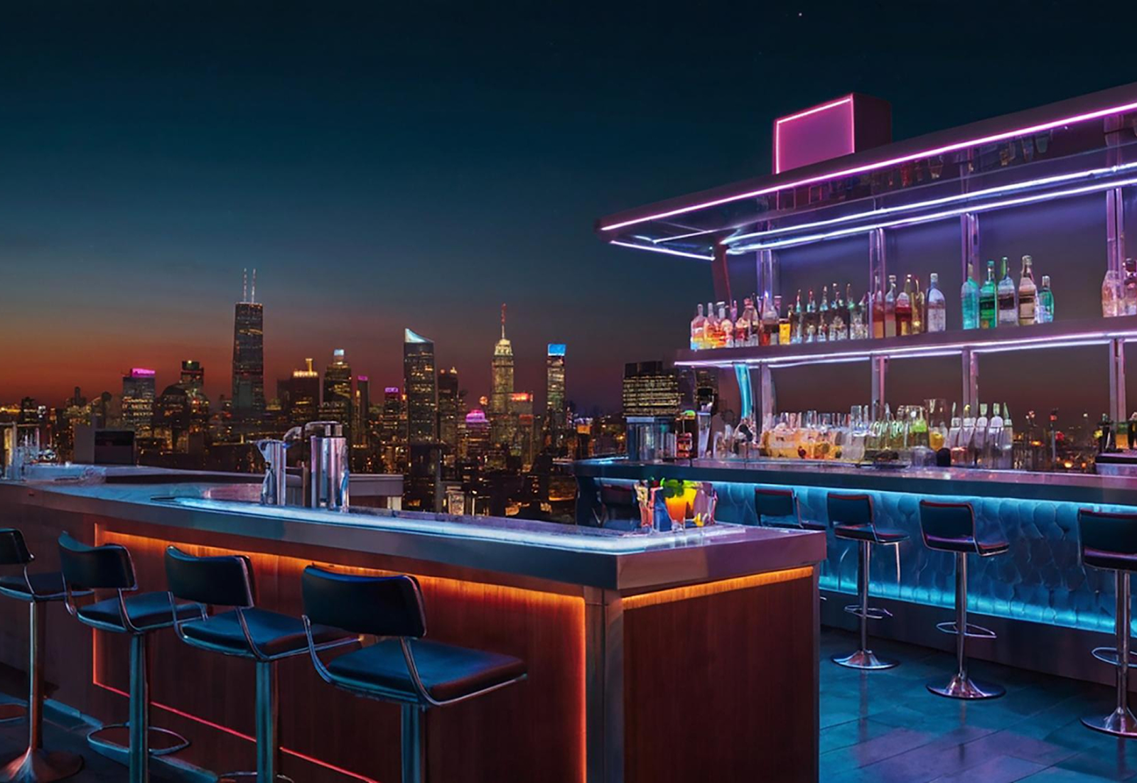 Modern city home bar like Marina Bay Sands 