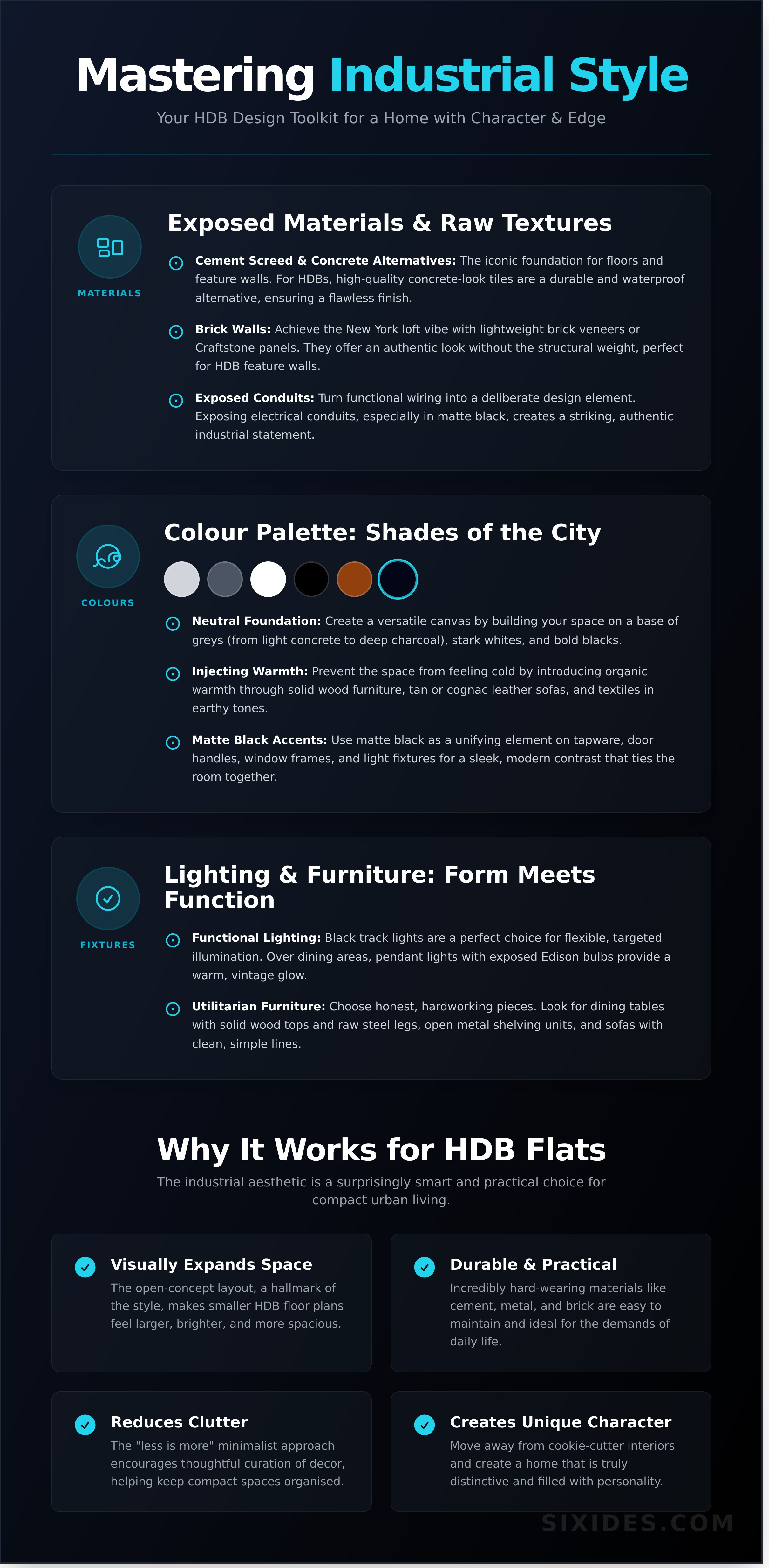 A cheat sheet to achieving the Industrial look for a HDB home. 
