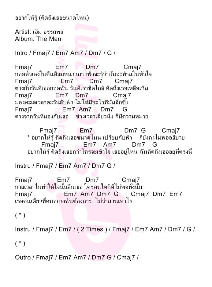 อยากให้รู้ (คิดถึงเธอขนาดไหน)