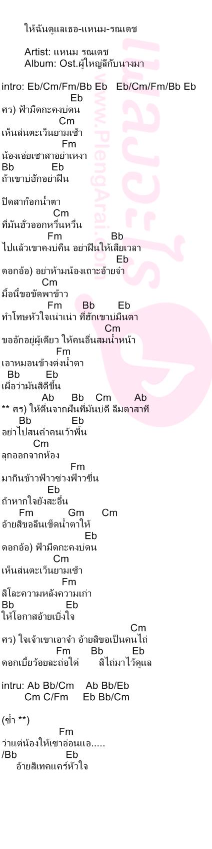 ให้ฉันดูแลเธอ-แหนม-รณเดช