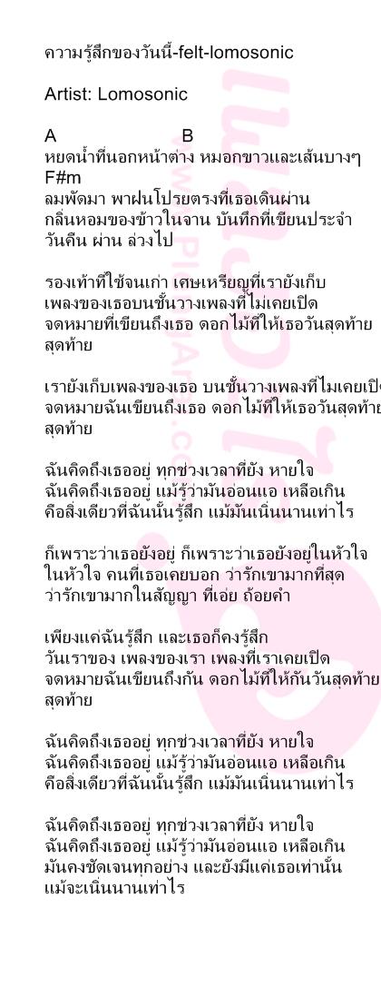 ความรู้สึกของวันนี้-felt-lomosonic