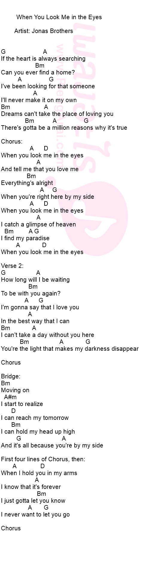 When You Look Me in the Eyes