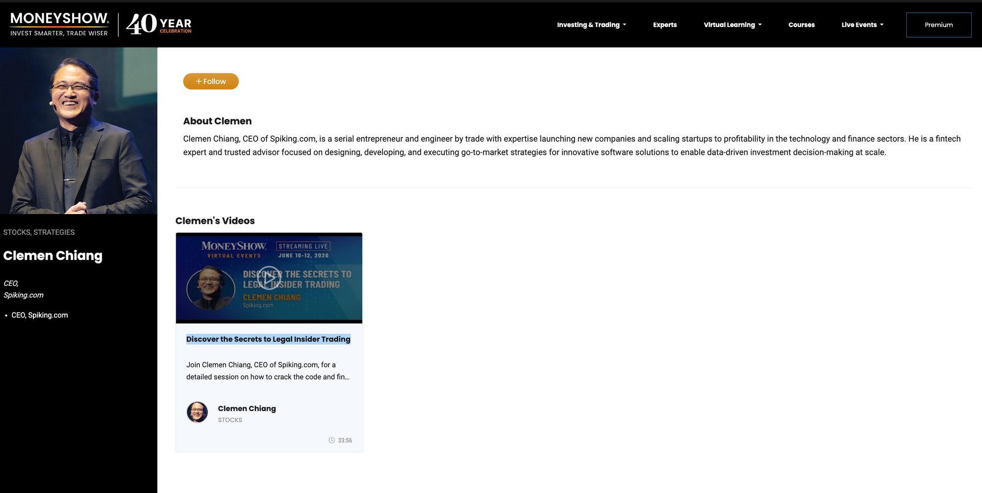 As featured on: Money Show "Discover the Secrets to Legal Insider Trading"