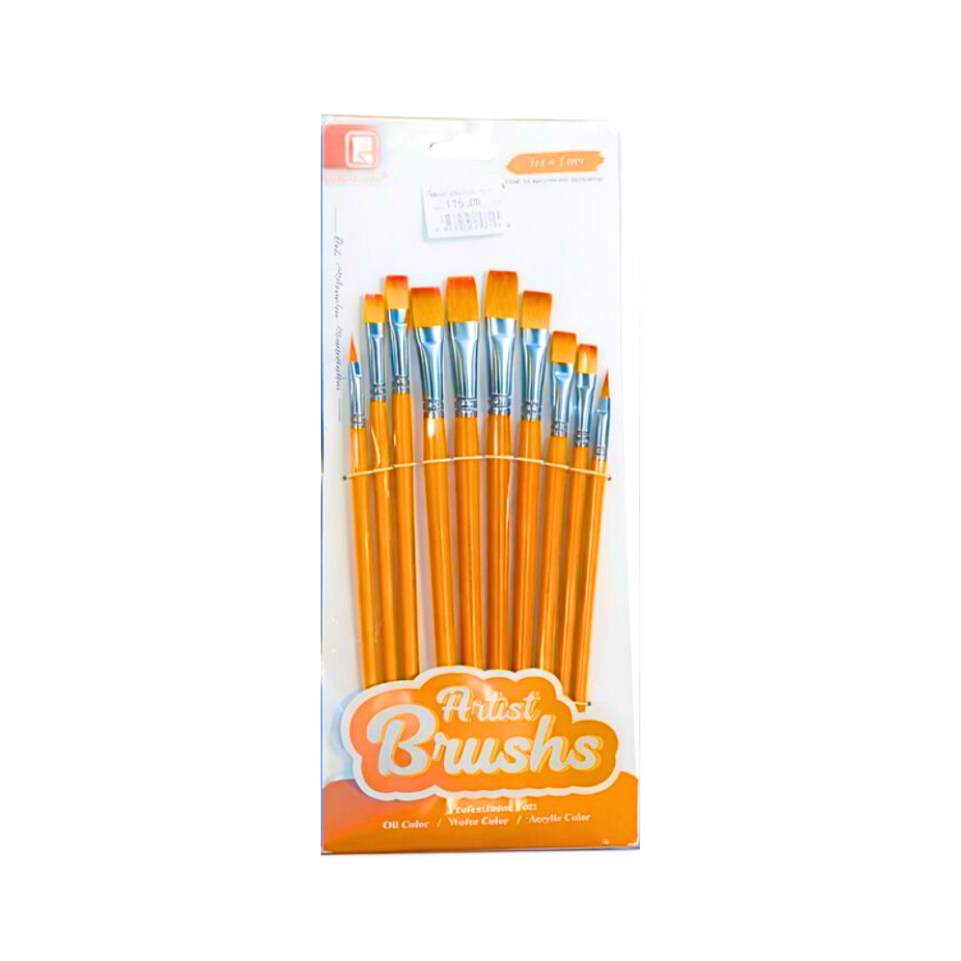 ARTIST BRUSH SET 1X12 PWB-16L25-A FLAT HB096-1